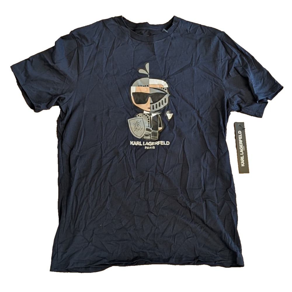 Karl Lagerfeld Paris T-Shirt Split Personality Knight Armor Graphic Men's M NWT